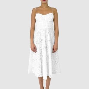 Bardot White Eyelet Lace Midi Dress
